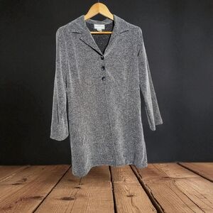Vintage Molly Malloy Petites Gray Sz 10 Long Over shirt Tunic